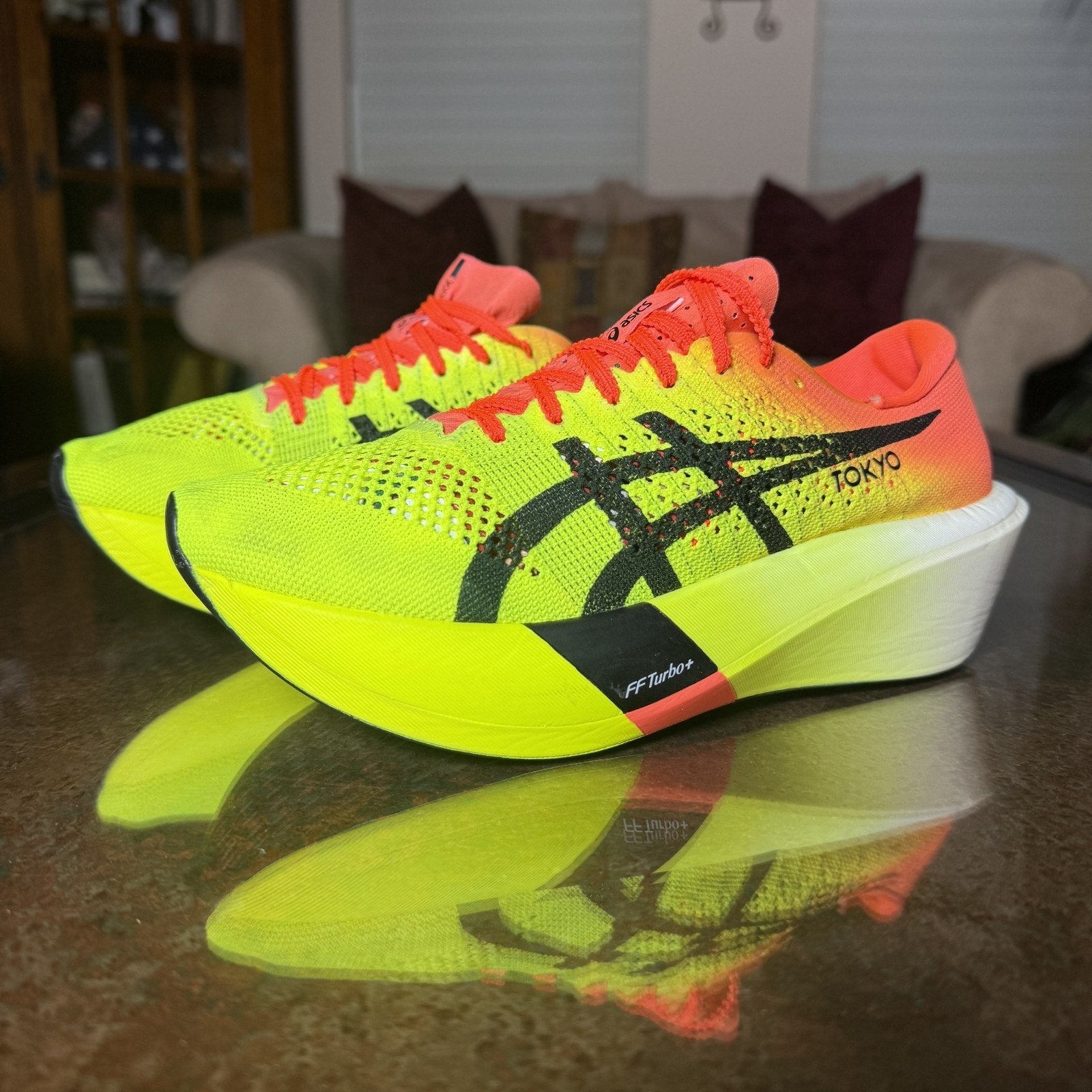 ASICS Metaspeed Edge Tokyo Women's 8 Neon Carbon Plated Running Marathon Shoes