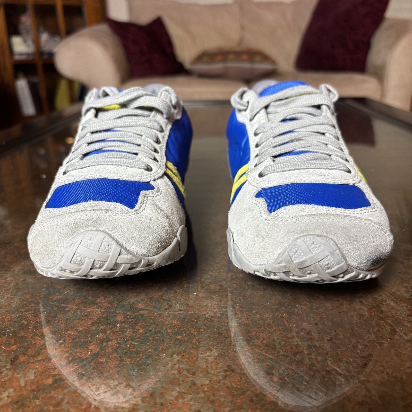 Diesel Harold Solar Shoes Men's Sz 7 Blue Grey Cow Leather Sneakers Vintage Rare