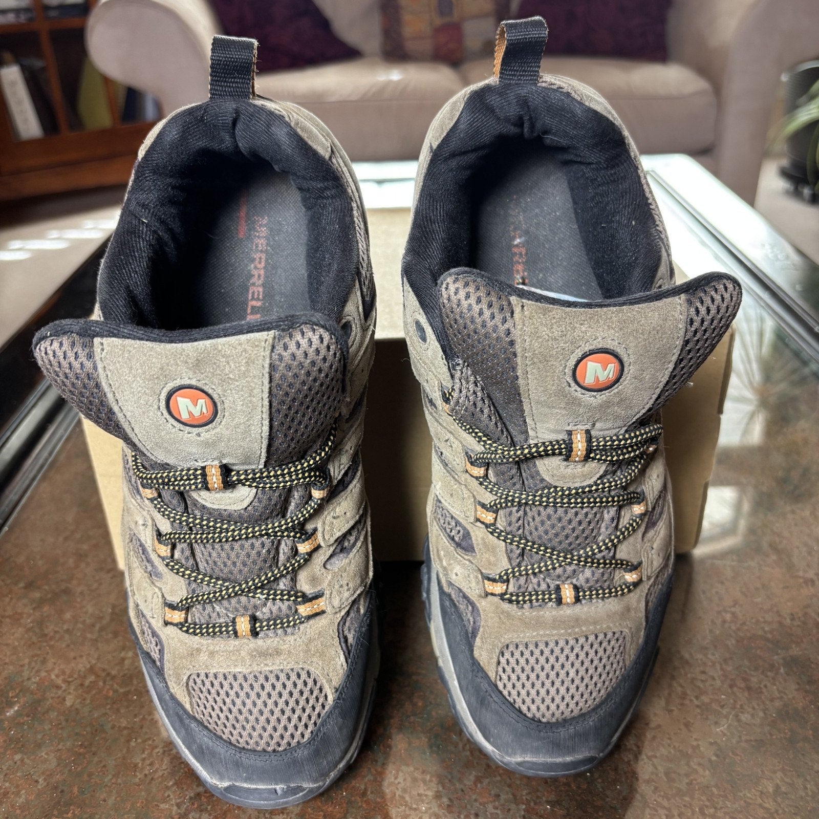 Merrell Moab 2 Ventilator Shoes Mens Size 9 Brown Trail Hiking Outdoor Sneakers