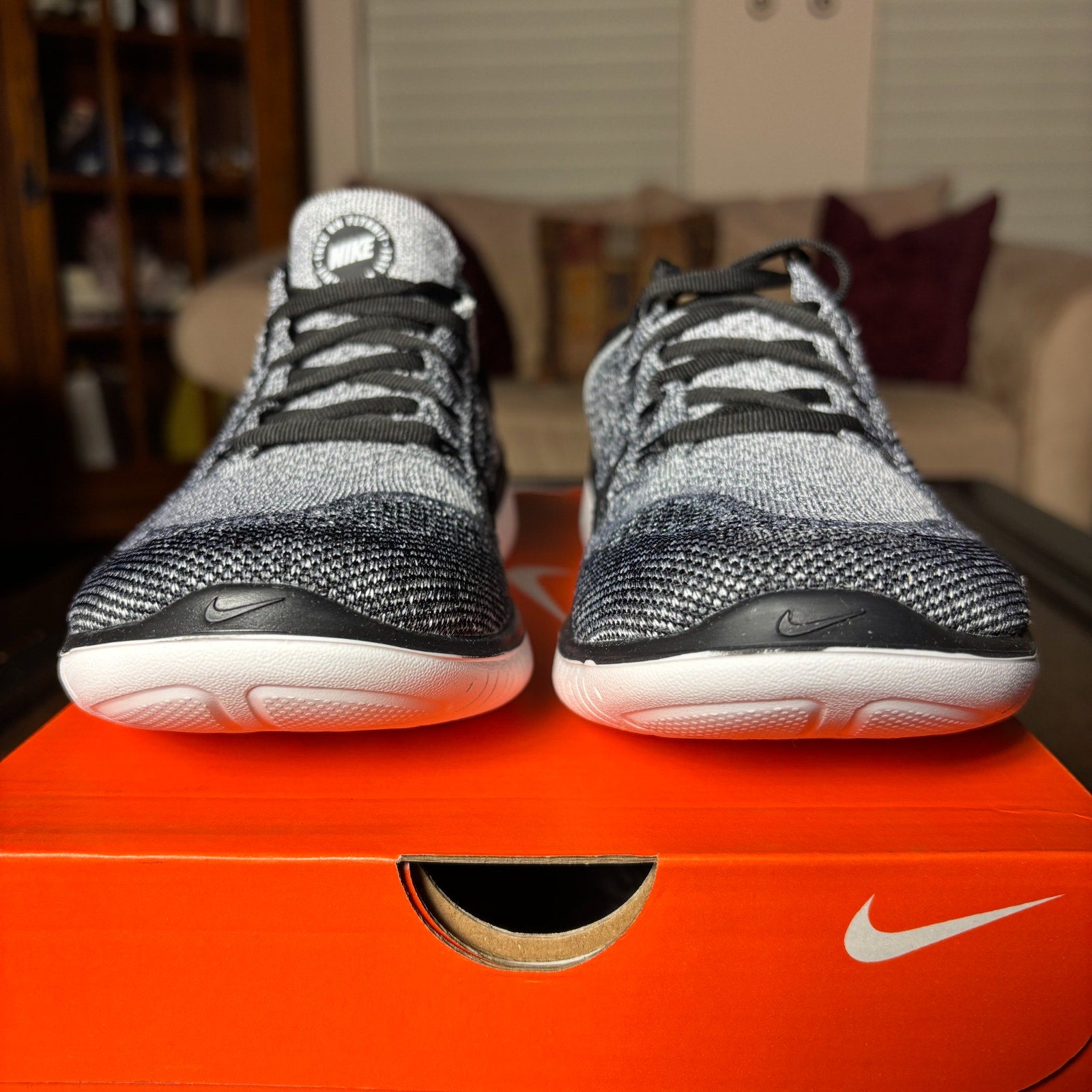 Nike Free Run Flyknit 2018 Grey White Athletic Shoes Sneakers Women's Sizes NEW