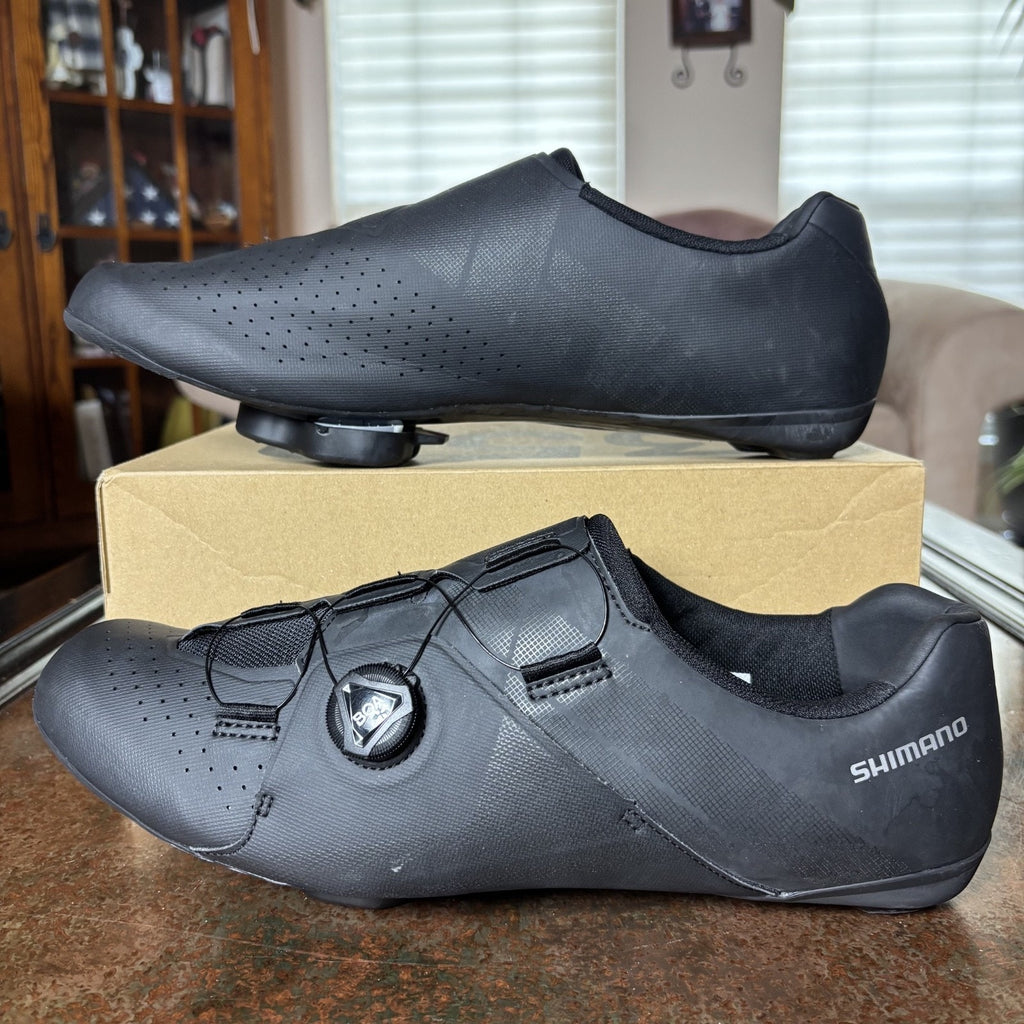 Shimano RC3 Road Cycling Shoes Mens Size 14 EU 50 Black BOA Dial SHR300M Biking