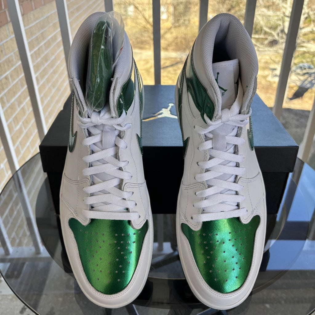 Nike Jordan 1 Retro High Golf White Metallic Pine Green Golf Shoe Mens Sizes NEW