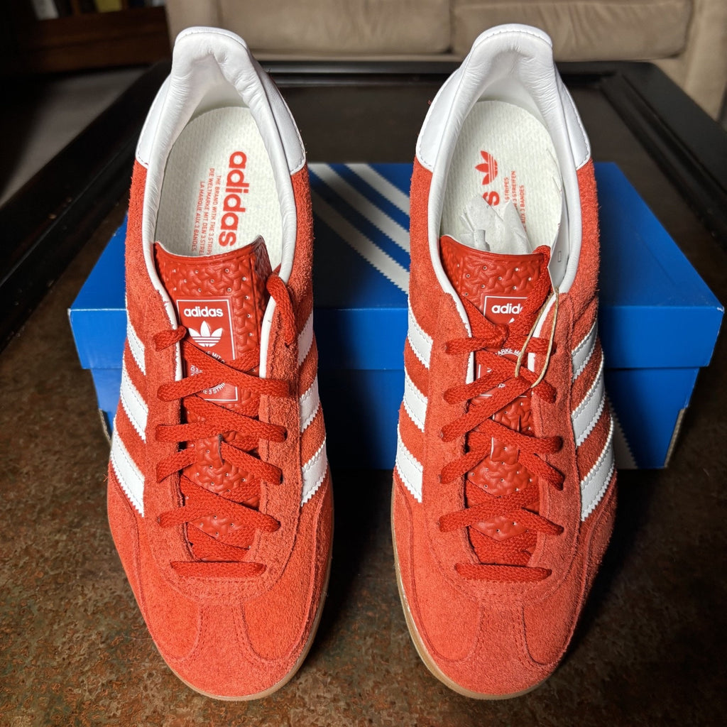 Adidas Gazelle Indoor Orange White Suede Lifestyle Shoes Sneakers Women's Sizes