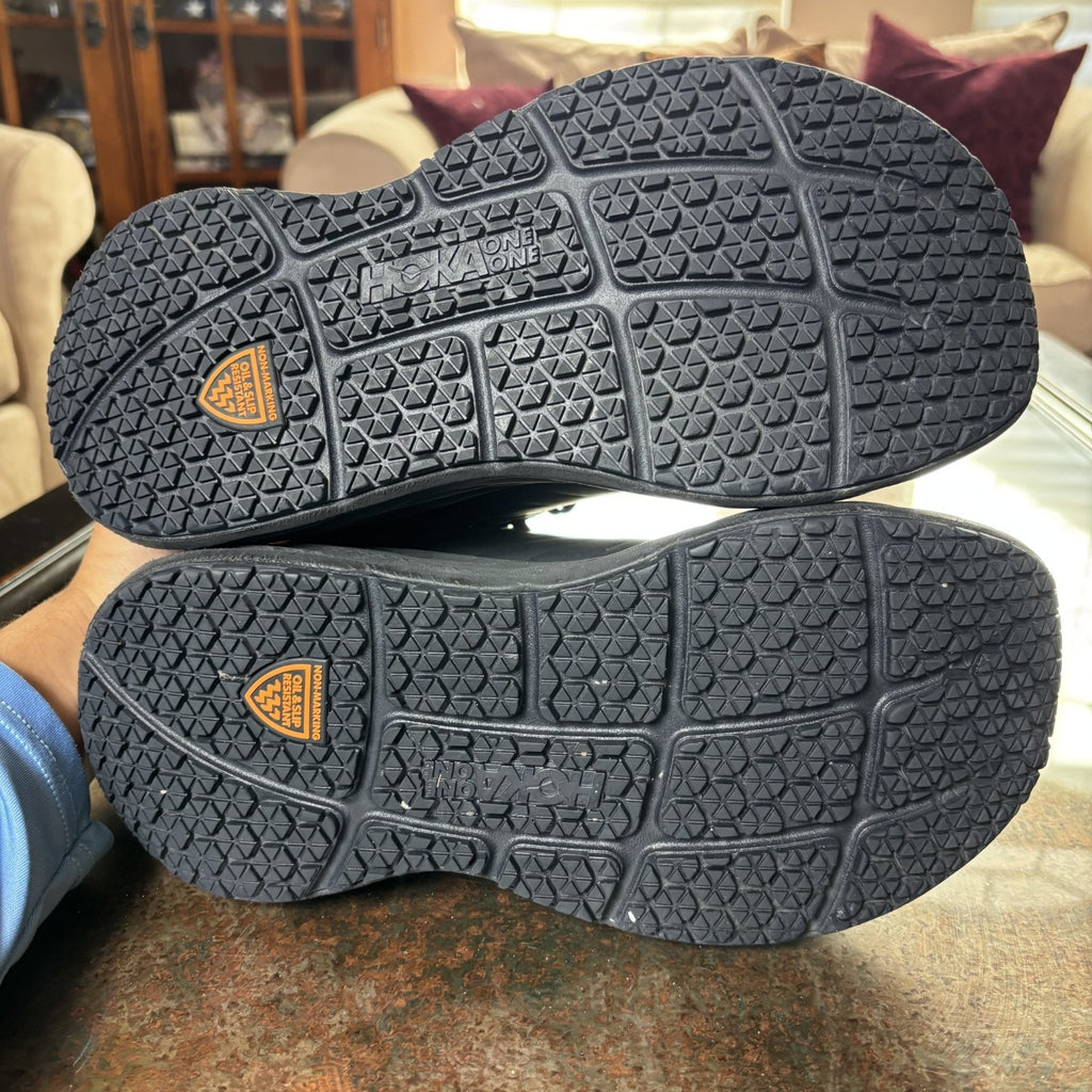 Hoka One One Bondi SR Shoes Women's 9.5 Black Leather Road Running Athletic Grip