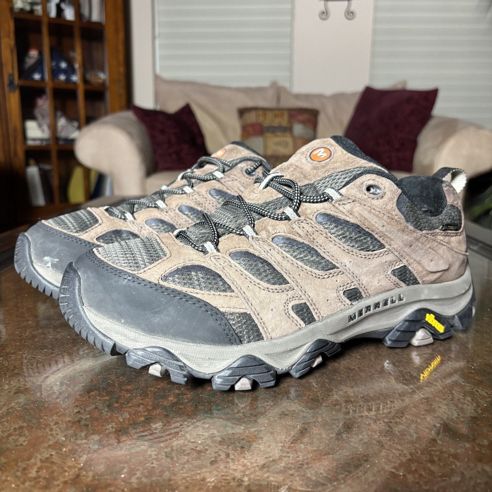 Merrell Moab 3 Shoes Mens 11.5 Wide Brown Trail Hiking Outdoor Waterproof Boots