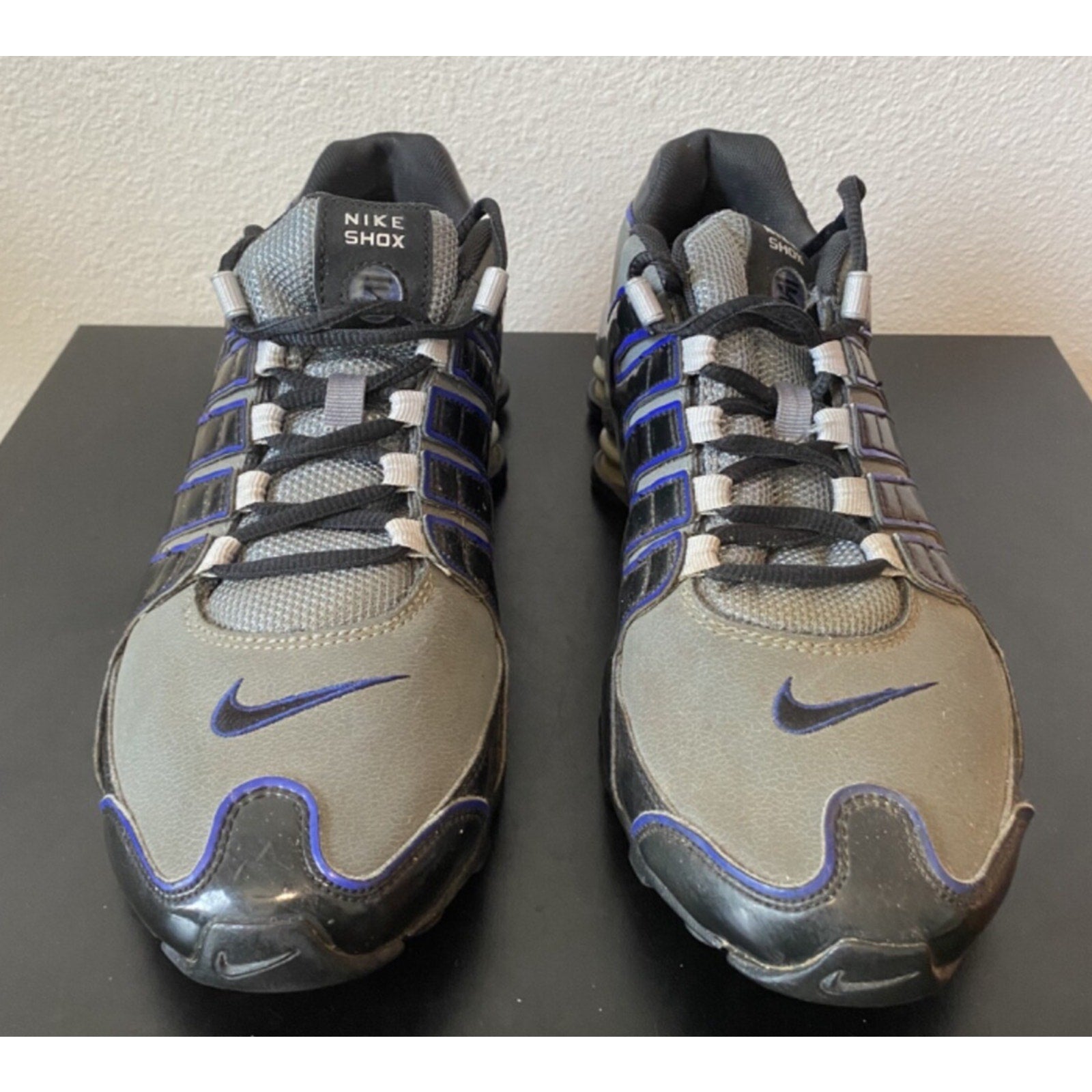 Nike Shox NZ Shoes Mens Size 9 Grey Black Blue Athletic Sneakers 501524-009 VNTG