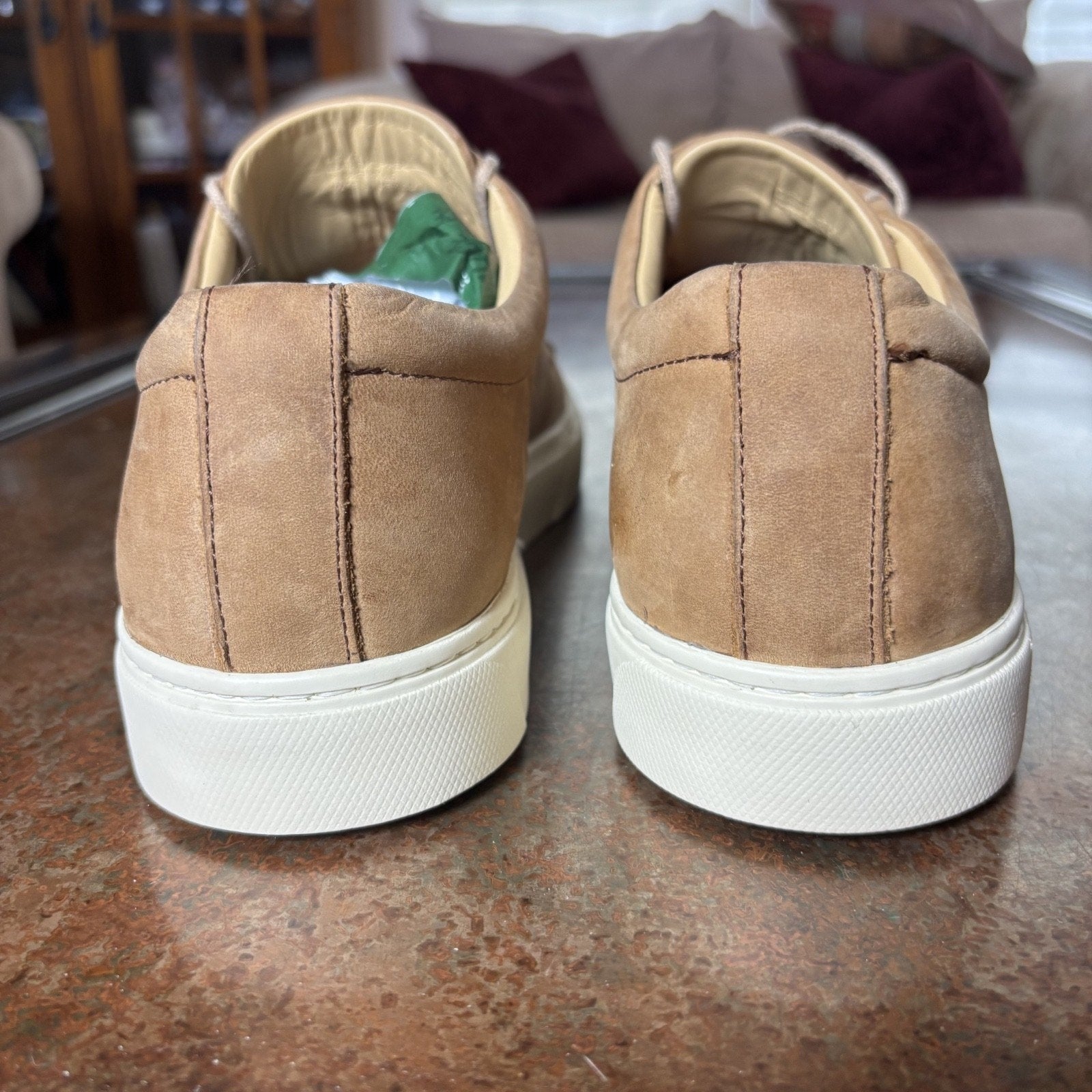 Nisolo Diego Shoes Men's 11 Tan White Comfort Casual Lifestyle Vibram Sneakers