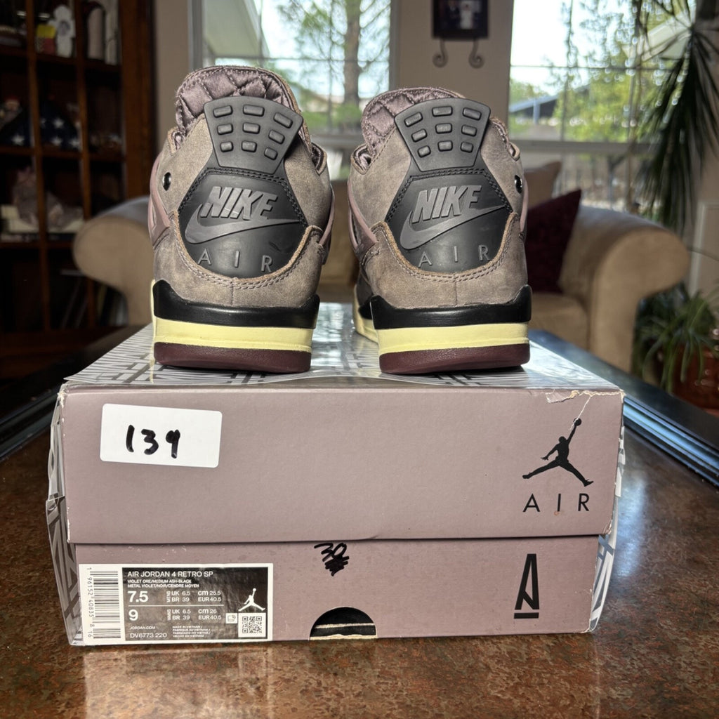 Air Jordan 4 Retro A Ma Maniere Sneakers Womens Sz 9 Violet Ore DV6773-220 Shoes