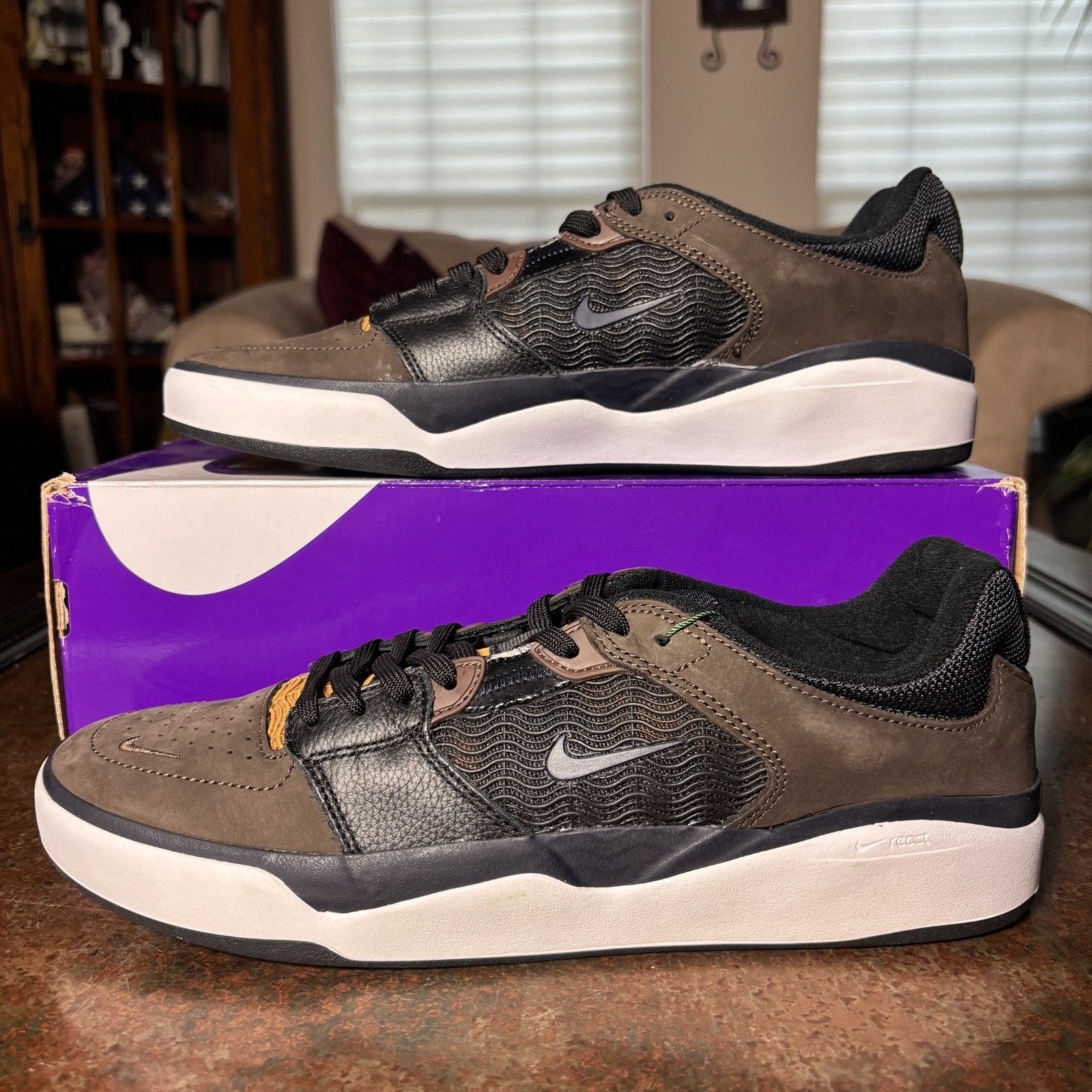Nike Ishod Wair SB Premium Brown Skateboarding Casual Shoes Sneakers Mens Sizes