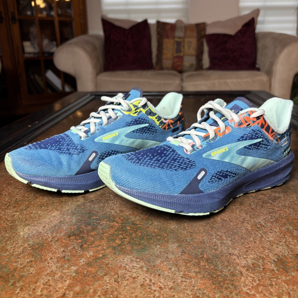 Brooks Launch 9 Womens Size 9.5 Blue Running Athletic Shoes Sneakers 1203731B414