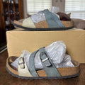 Birkenstock Salina Sandals Blue Green Strappy Slides Women's Size EU 38 US 7-7.5