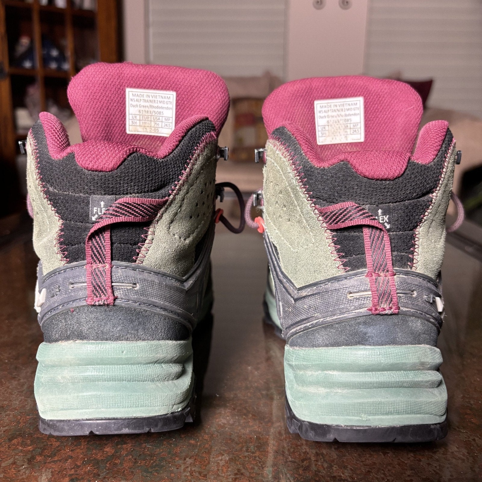 Salewa Alp Trainer 2 Mid Hiking Boots Women's 7.5 Green Trail Outdoor Waterproof