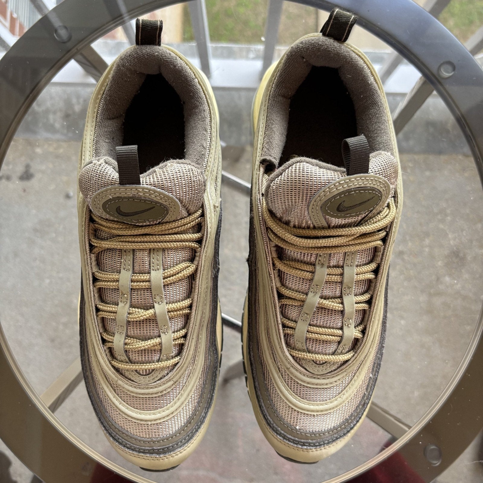 Nike Air Max 97 Shoes Womens Size 9.5 Army Green Athletic Lifestyle Gym Sneakers