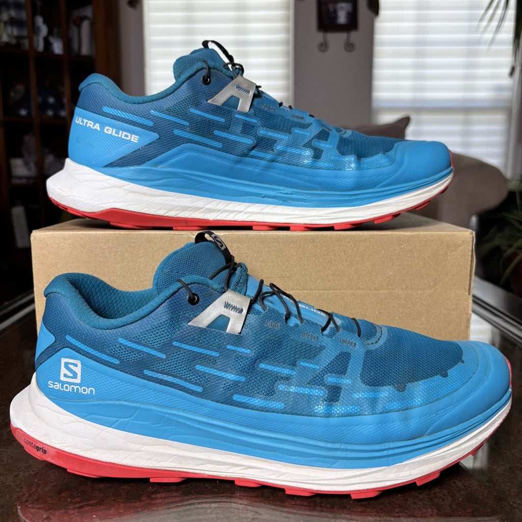 Salomon Ultra Glide Mens Size 11.5 Blue Trail Running Athletic Outdoor Sneakers