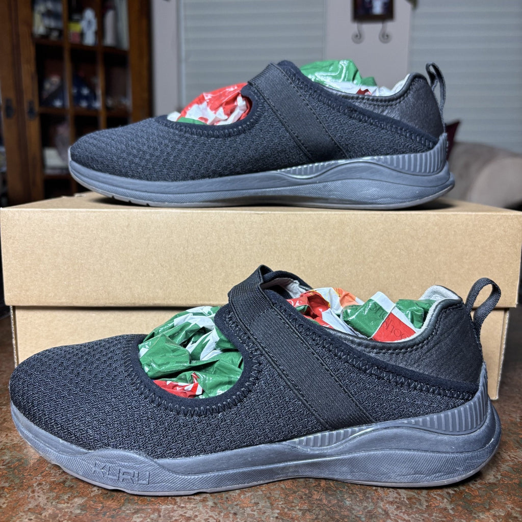 Kuru Lucy Mary Jane Slippers Women's Sz 8 Black Mesh Orthopedic Comfort Sneakers