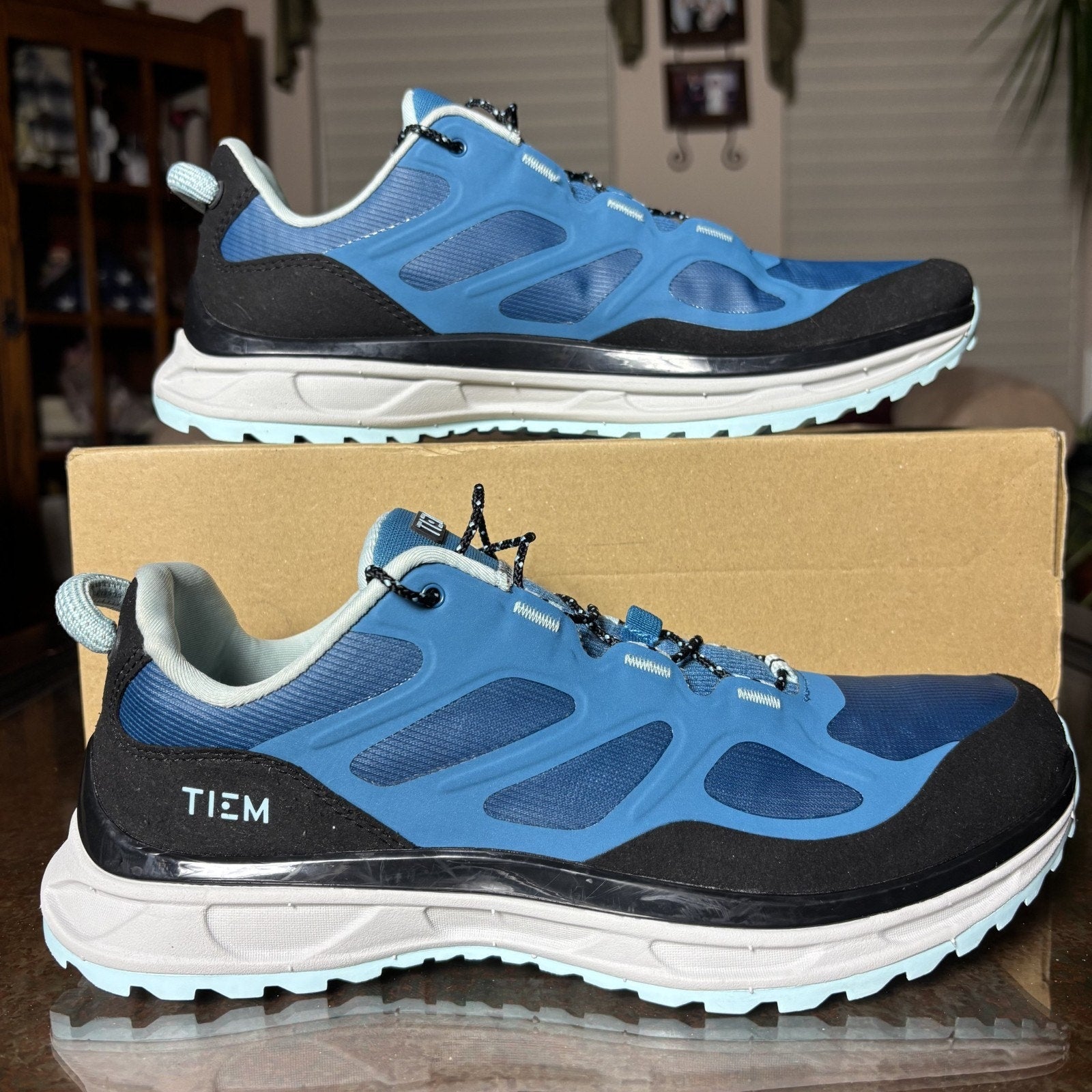 Tiem VIA Slipstream Cycling Shoes Womens Size 10 Blue Biking Outdoor SPD Clip In