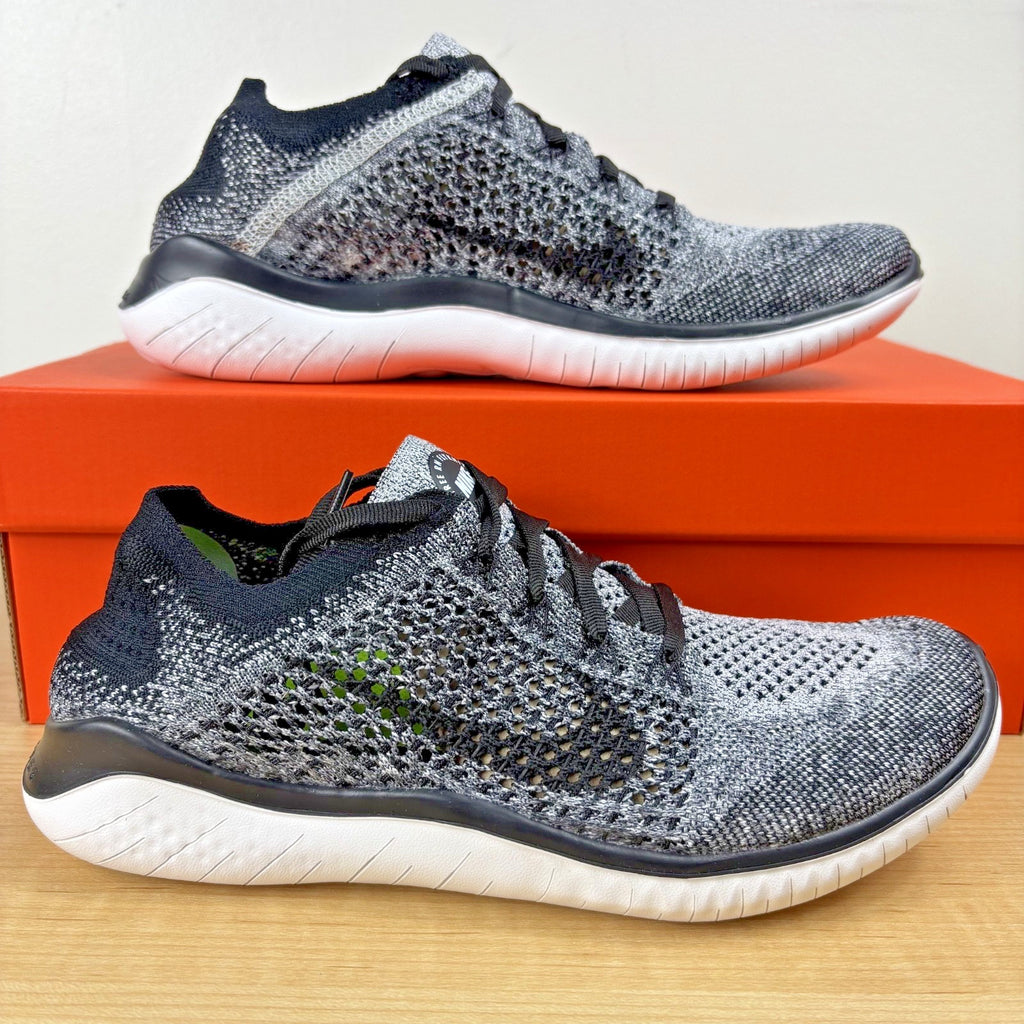 Nike Free RN Flyknit 2018 Shoes White Black Oreo Running Athletic Women's Sizes