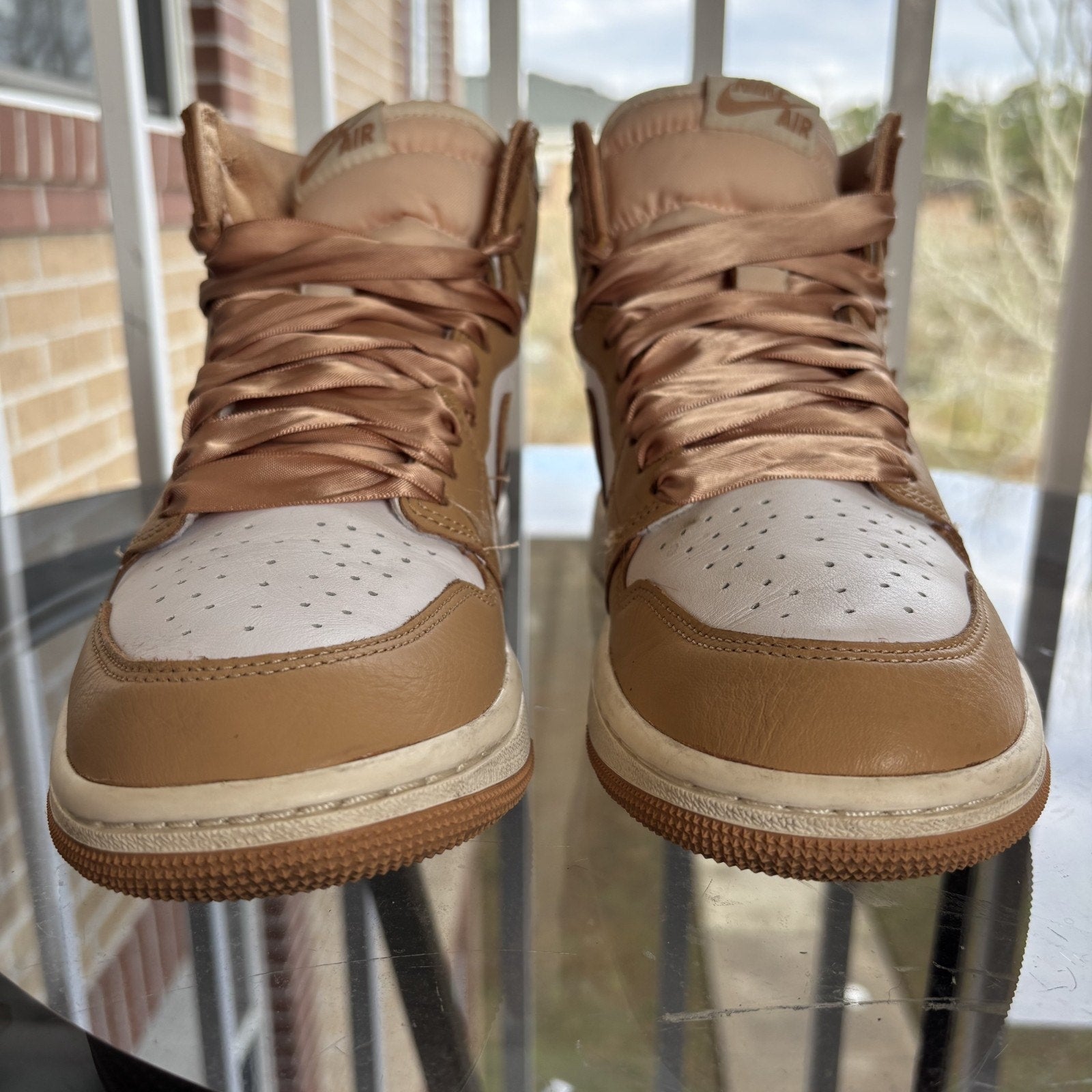 Air Jordan 1 Retro High OG Shoes Women's Size 9 Praline White Lifestyle Sneakers