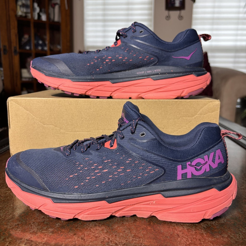 Hoka One One Challenger ATR 6 Trail Running Shoes Women's 11 Blue Pink Athletic