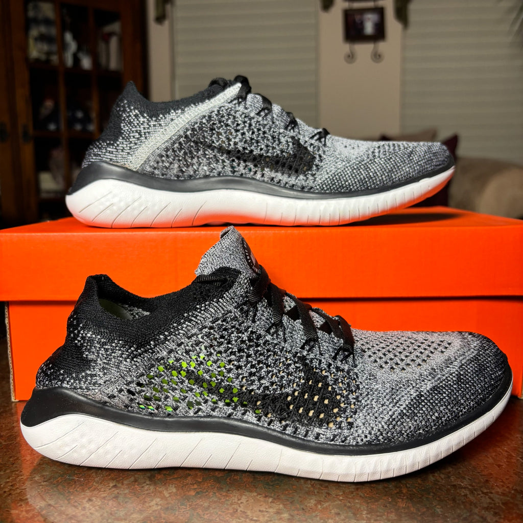 Nike Free Run Flyknit 2018 Grey White Athletic Shoes Sneakers Women's Sizes NEW