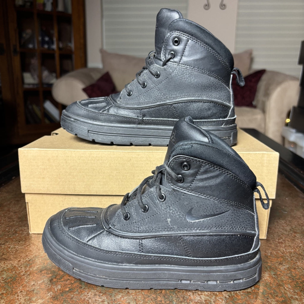 Nike ACG Woodside 2 High Bottom Kids Sz 3 Black Leather Outdoor Shoes 524873-004