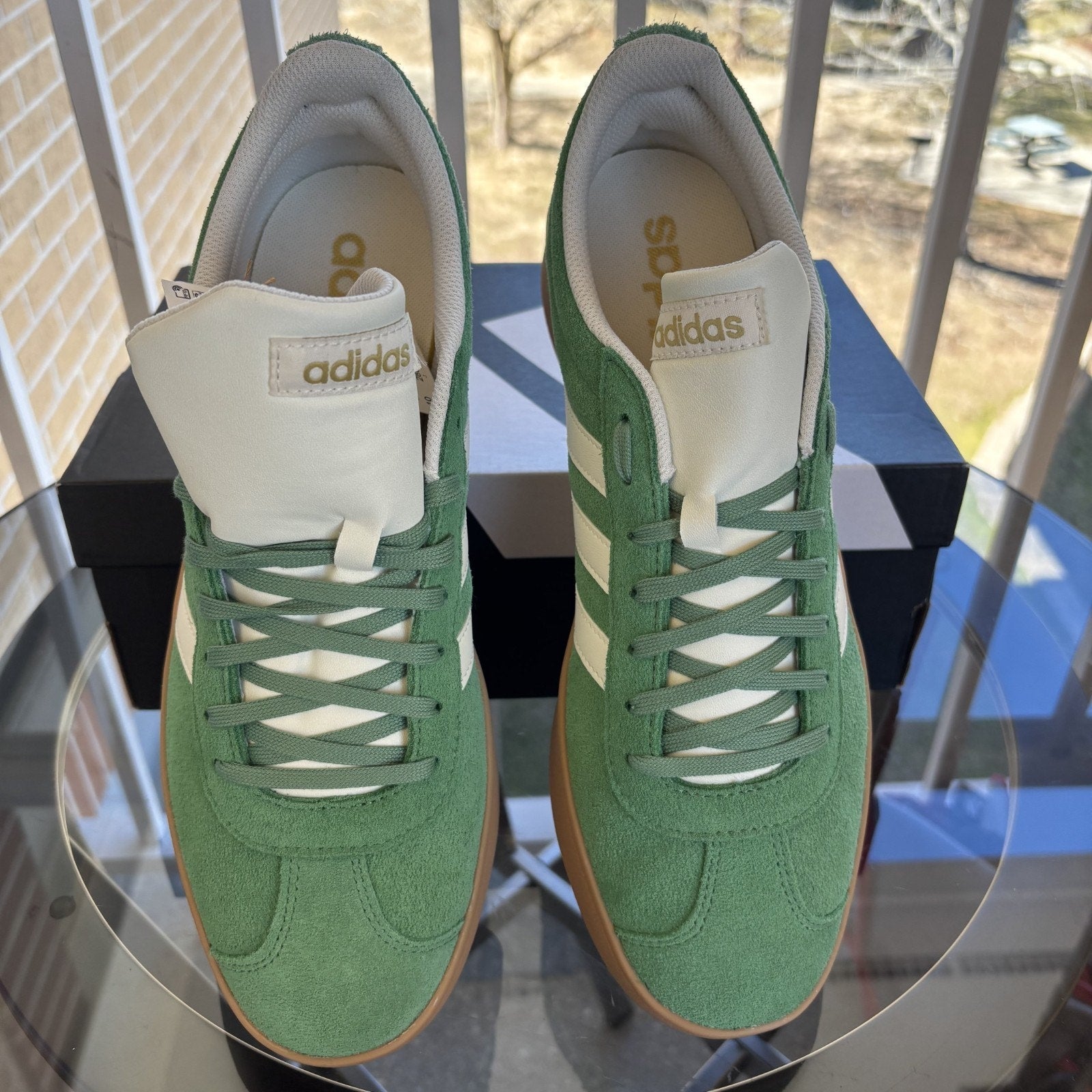 Adidas VL Court 2.0 Shoes Mens Size 10 Green White Casual Lifestyle Sneakers NEW