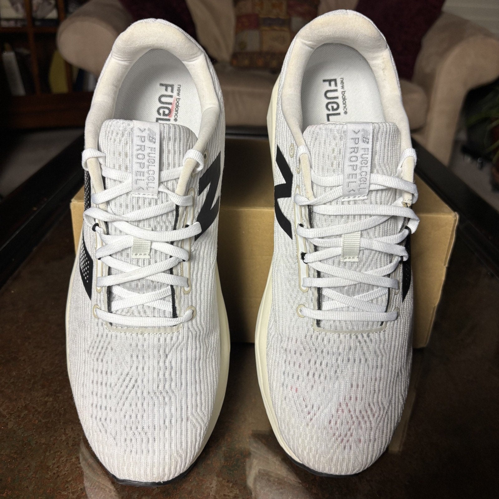 New Balance FuelCell Propel V5 Shoes Mens 13 2E Wide White Road Running Atheltic