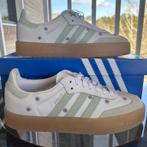 Adidas Sambae Shoes White Green Gum Casual Lifestyle Sneakers Women's Sizes NEW