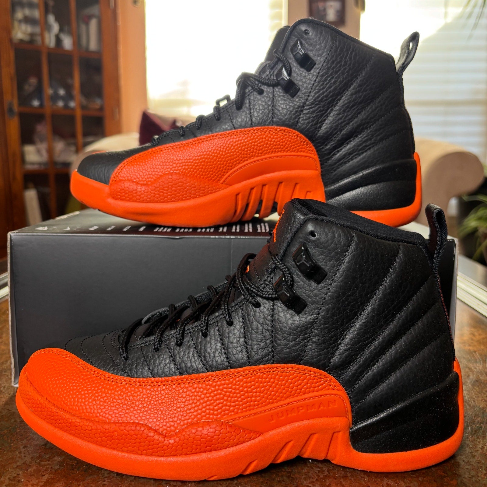 Nike Air Jordan 12 Retro WNBA Black Orange Basketball Shoes Sneaker Womens Sizes