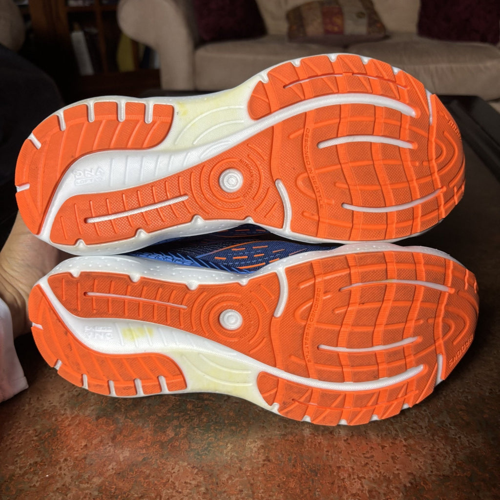 Brooks Glycerin GTS 20 Shoes Men's 9 Blue Orange Road Running Athletic Sneakers