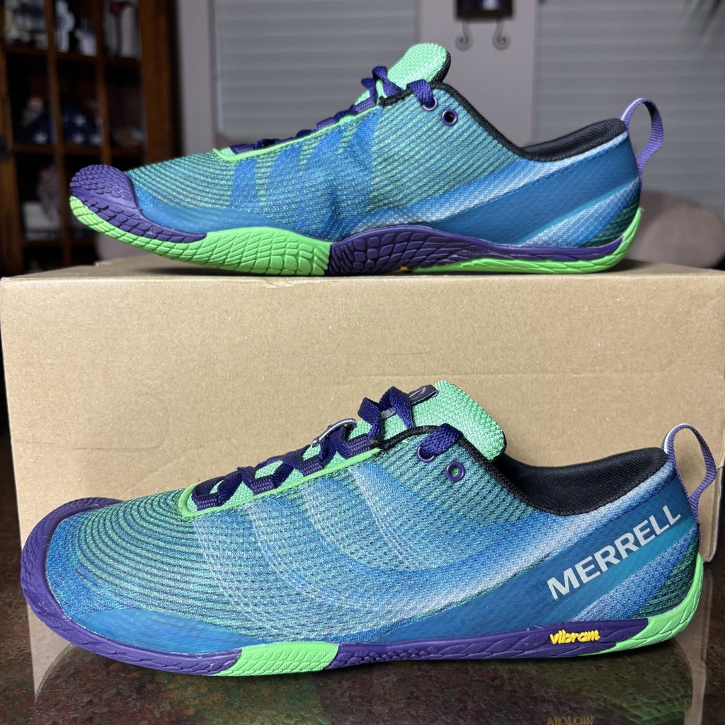 Merrell Vapor Glove 2 Shoes Women's 9 Blue Green Barefoot Minimalist Athletic