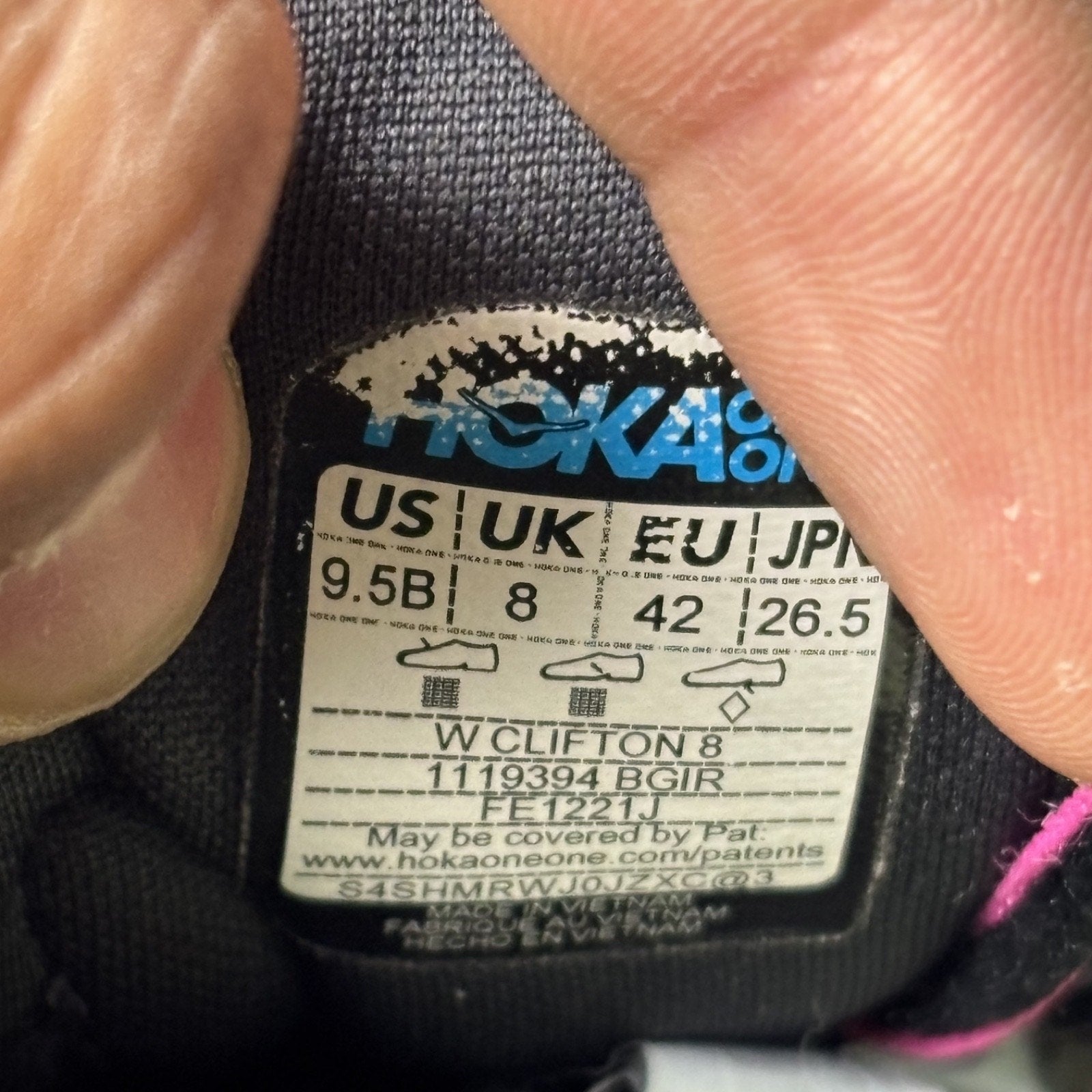 Hoka One One Clifton 8 Shoes Women's Sz 9.5 B Pink Running Athletic Gym Sneakers