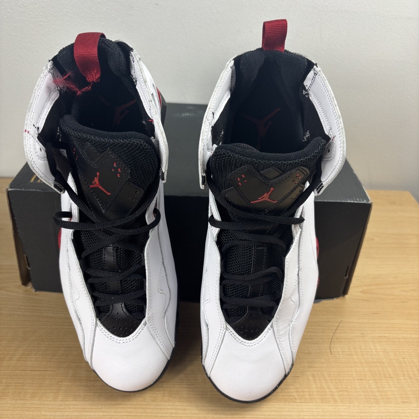 Nike Air Jordan True Flight White Sneakers Mens 12 White Red Lifestyle Shoes NEW