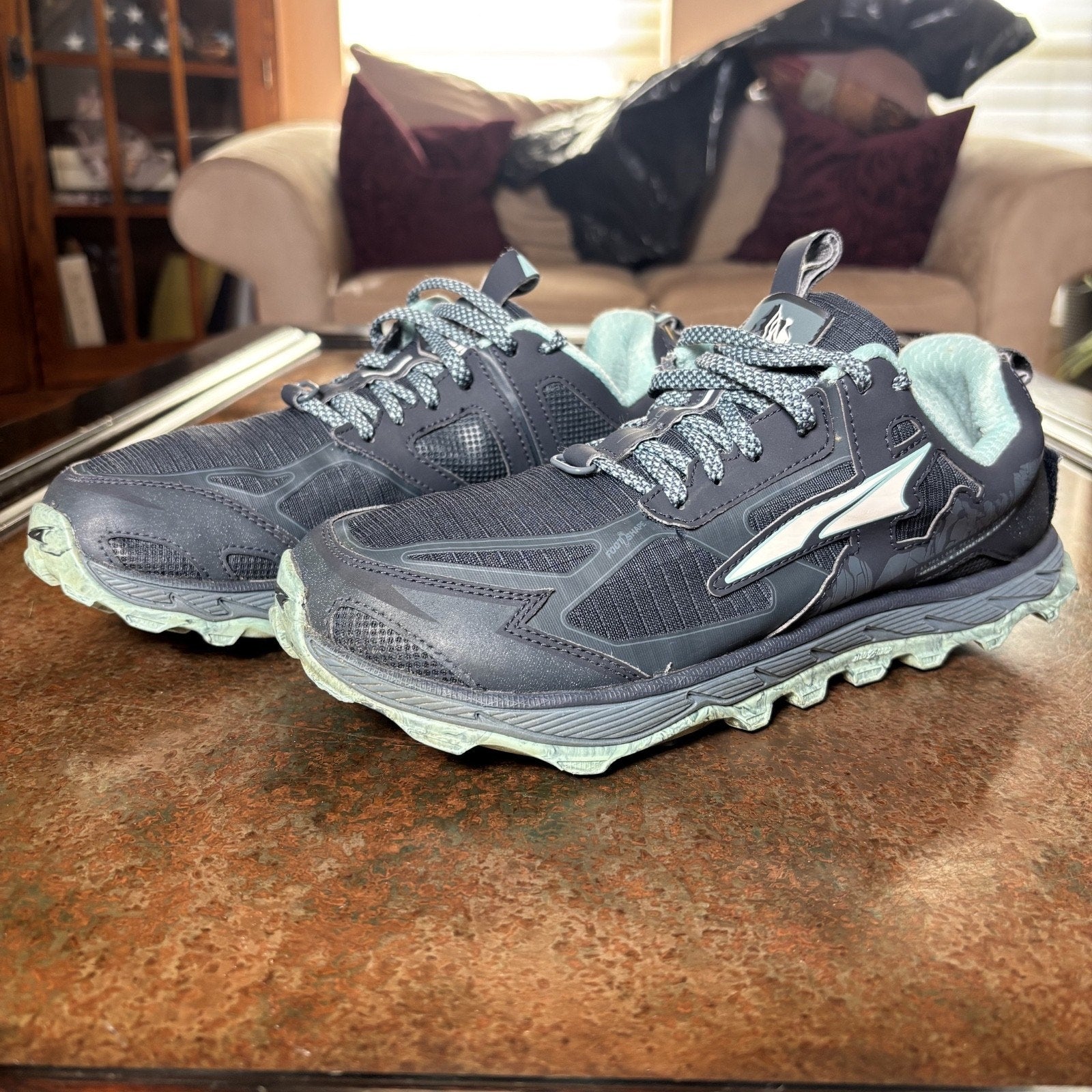 Altra Lone Peak 4.5 Women Size 10.5 Grey Trail Running Zero Drop Shoes Sneakers