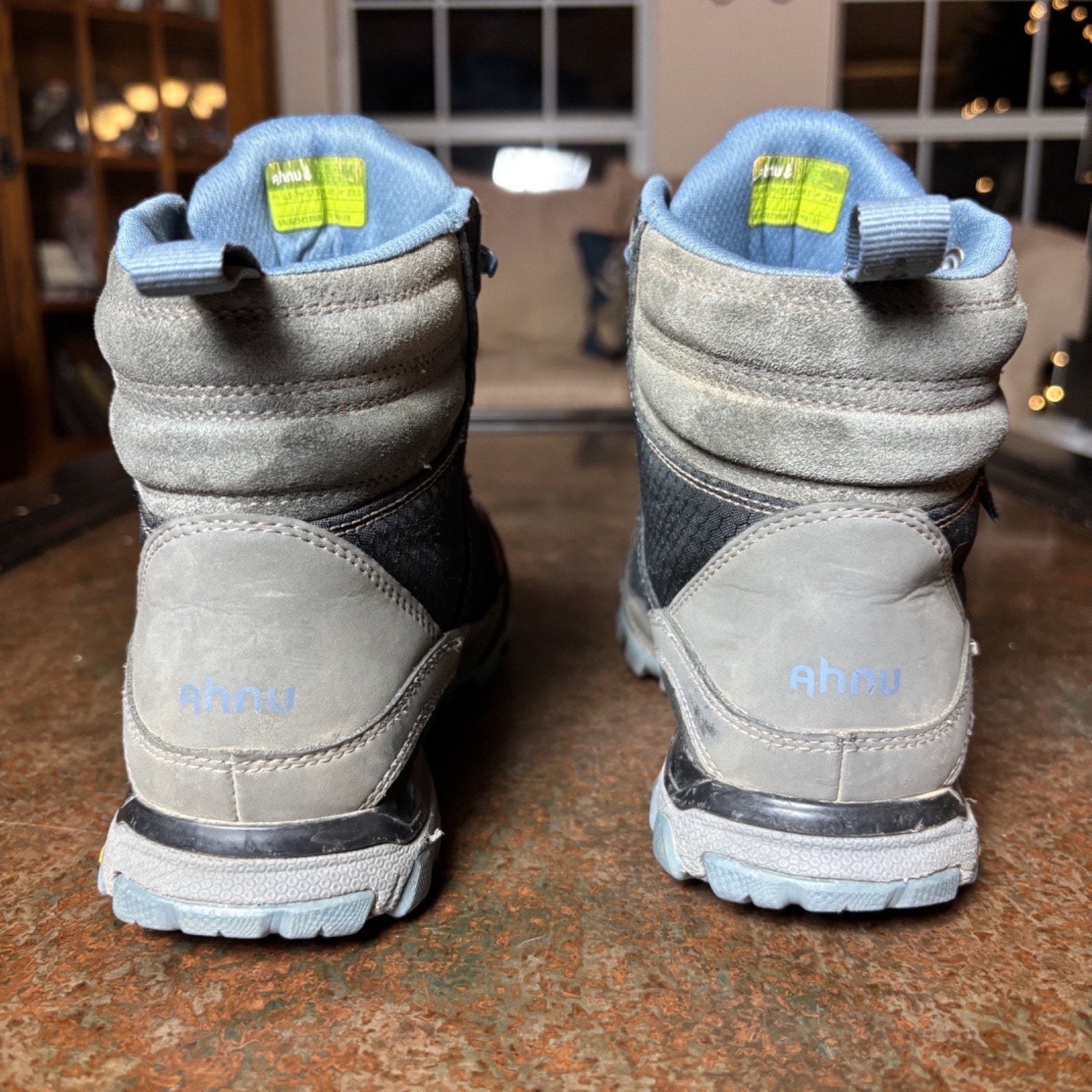 Ahnu Sugarpine Boots Women's Size 6.5 Blue Grey Trail Outdoor Waterproof Shoes