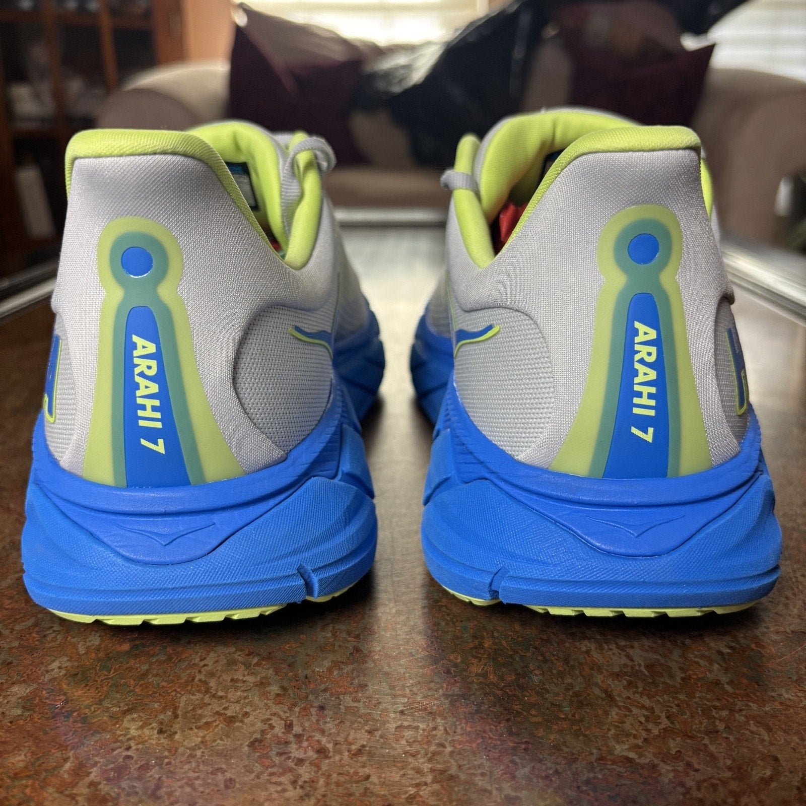 Hoka One One Arahi 7 Shoes Men's Size 12.5 Grey Blue Stability Athletic Running