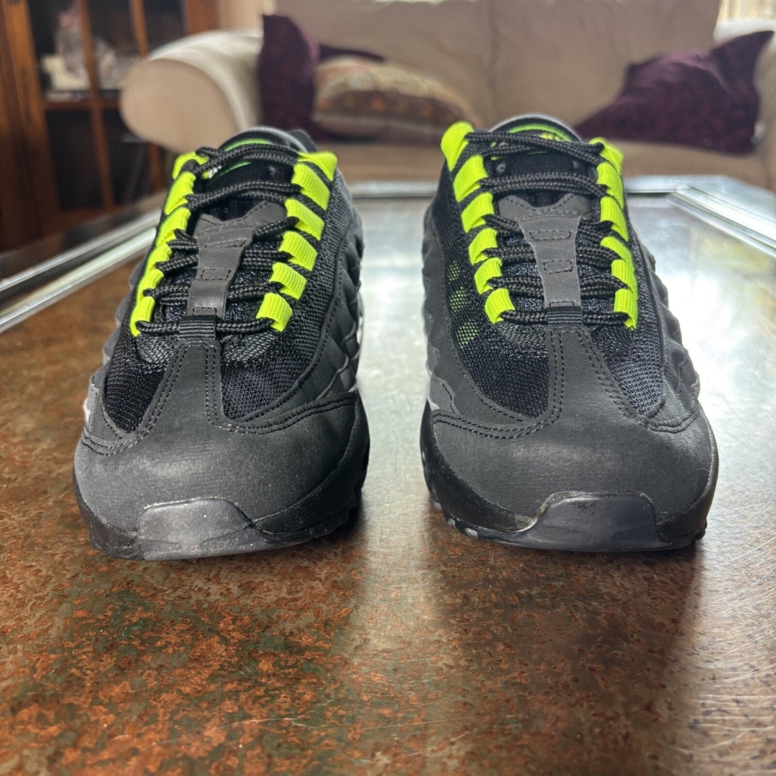 Nike Air Max 95 OG Volt Retro Gray Yellow Sneakers FV7016-001 Women's 7 | 5.5 GS