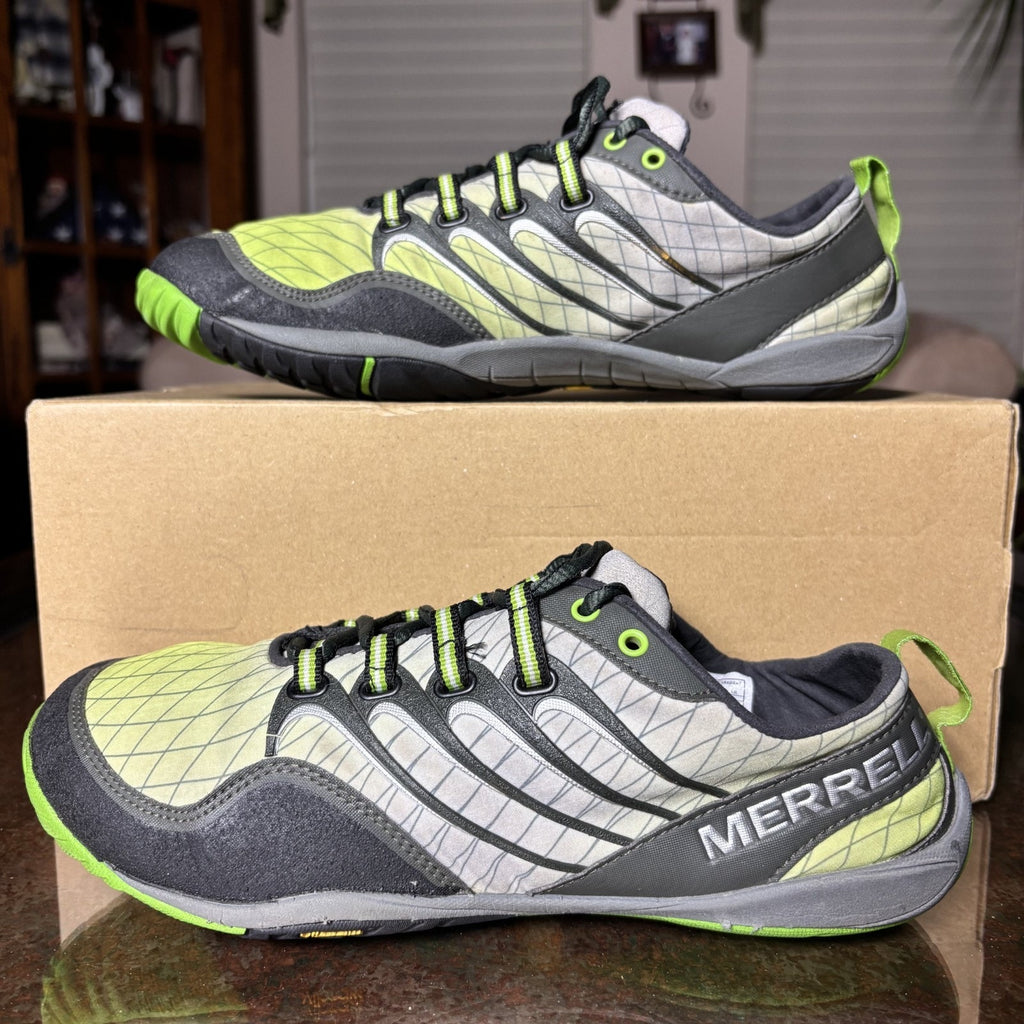 Merrell Sonic Glove Shoes Mens Sz 8 Grey Green Athletic Gym Barefoot Minimalist