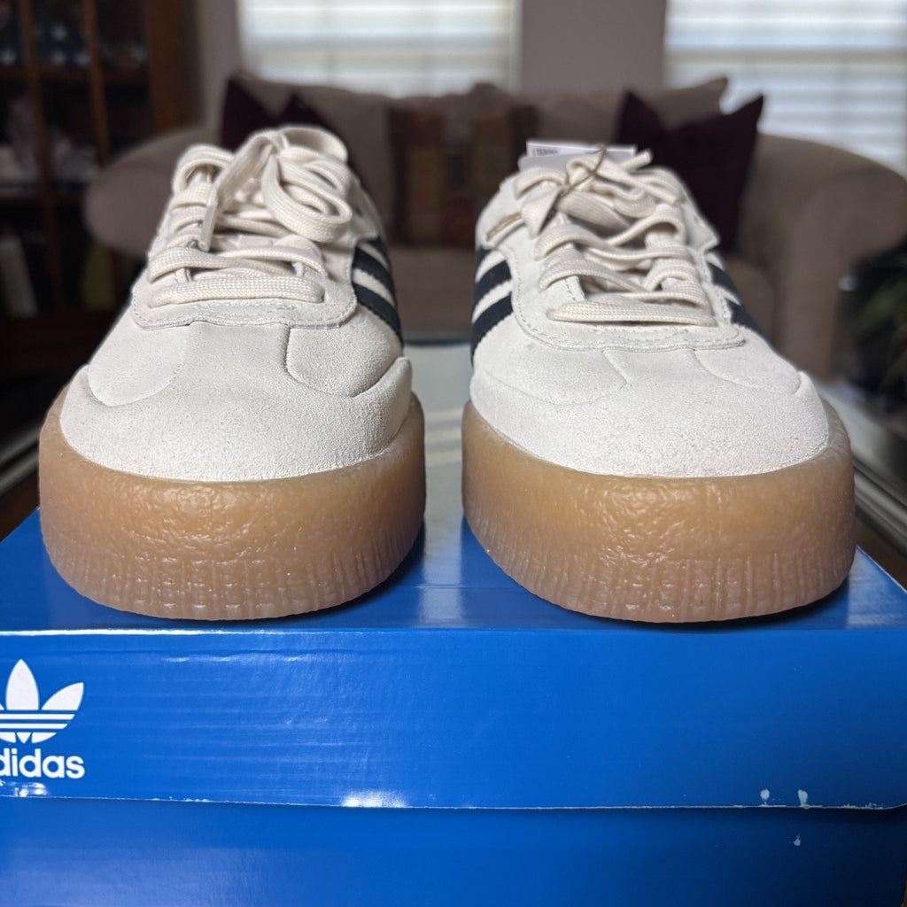 Adidas Sambae Shoes Women's 9.5 Cream Black Gum Suede Lifestyle Casual Sneakers