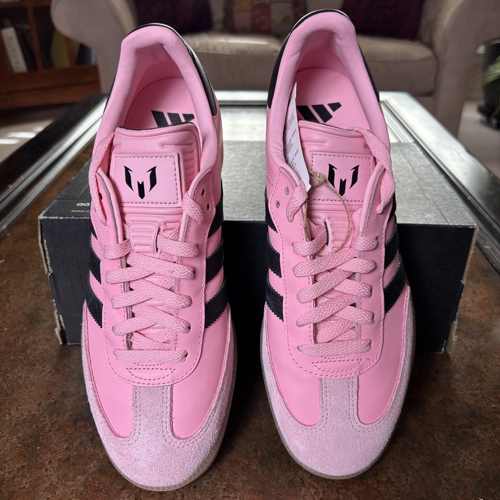 Adidas Samba Messi Light Shoes Mens Size 9 Pink Black Gum Lifestyle Sneakers NEW