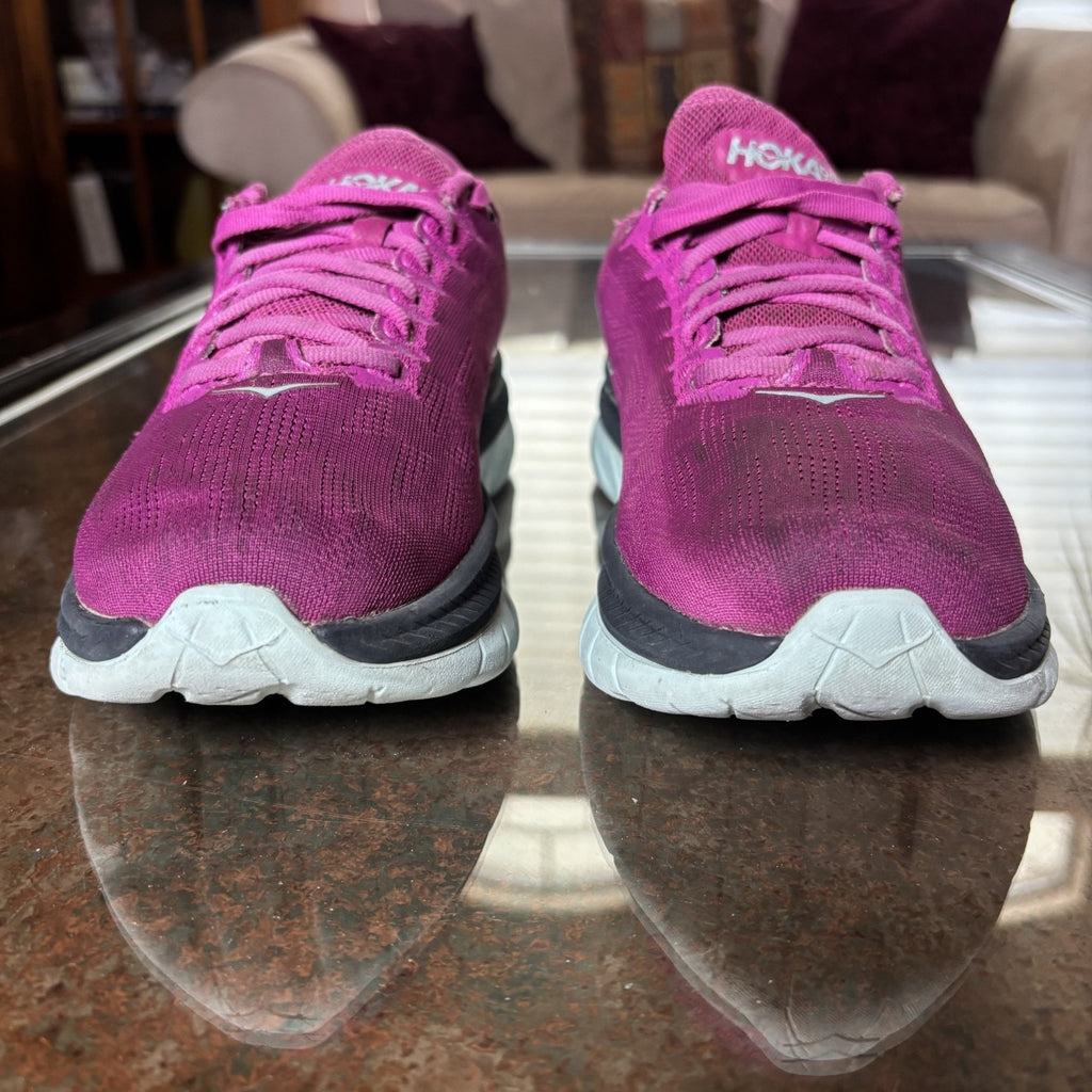Hoka One One Mach 4 Shoes Womens Size 8 Purple Road Running Athletic Gym Sneaker