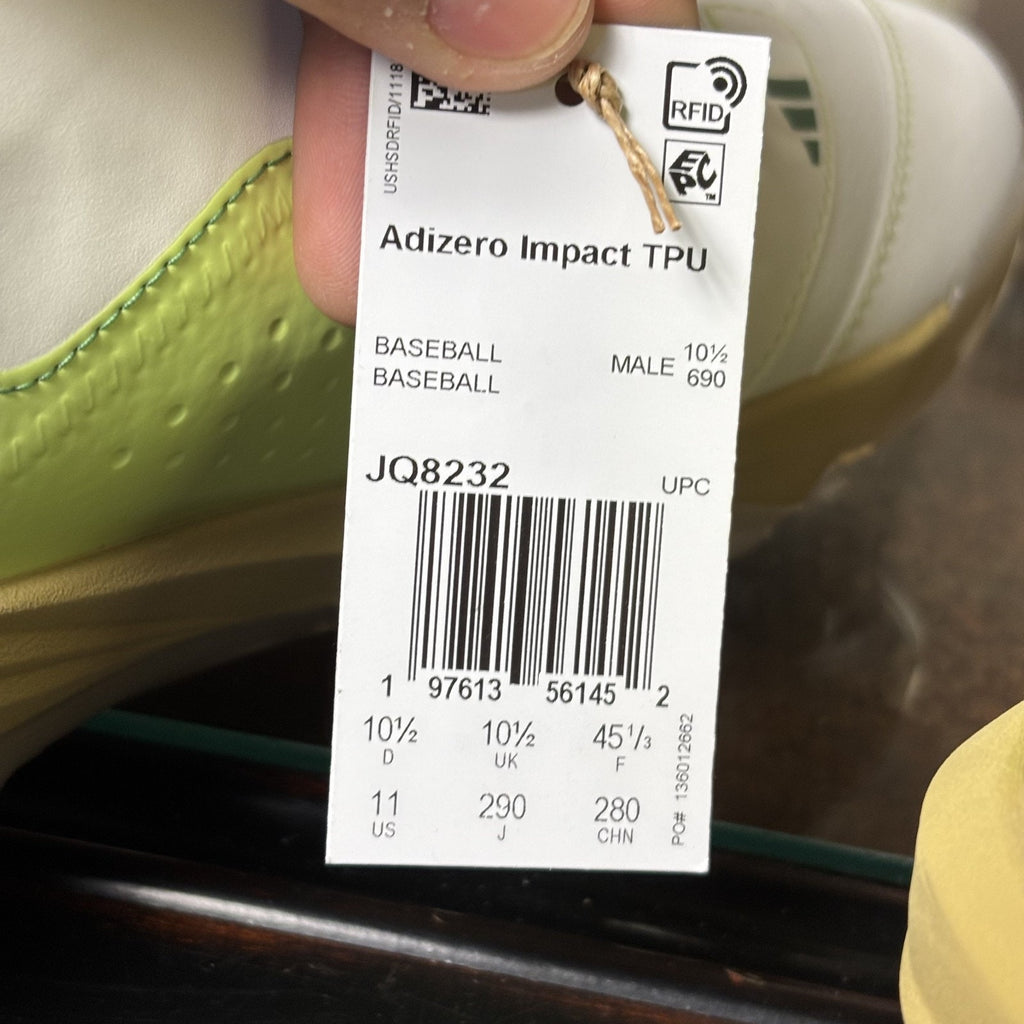 Adidas Adizero Impact TPU Baseball Cleats Men’s Size 11 White Green JQ8232 NEW
