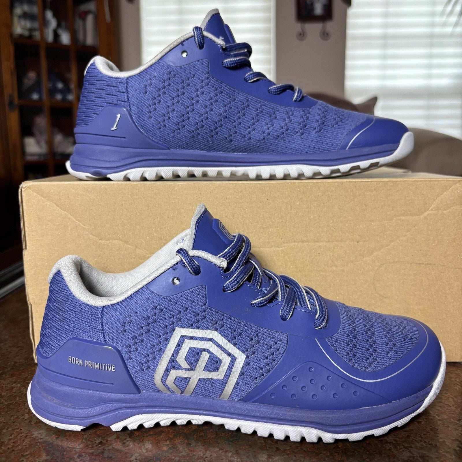 Born Primitive Savage 1 Training Shoes Women's Size 7.5 Blue White Weightlifting