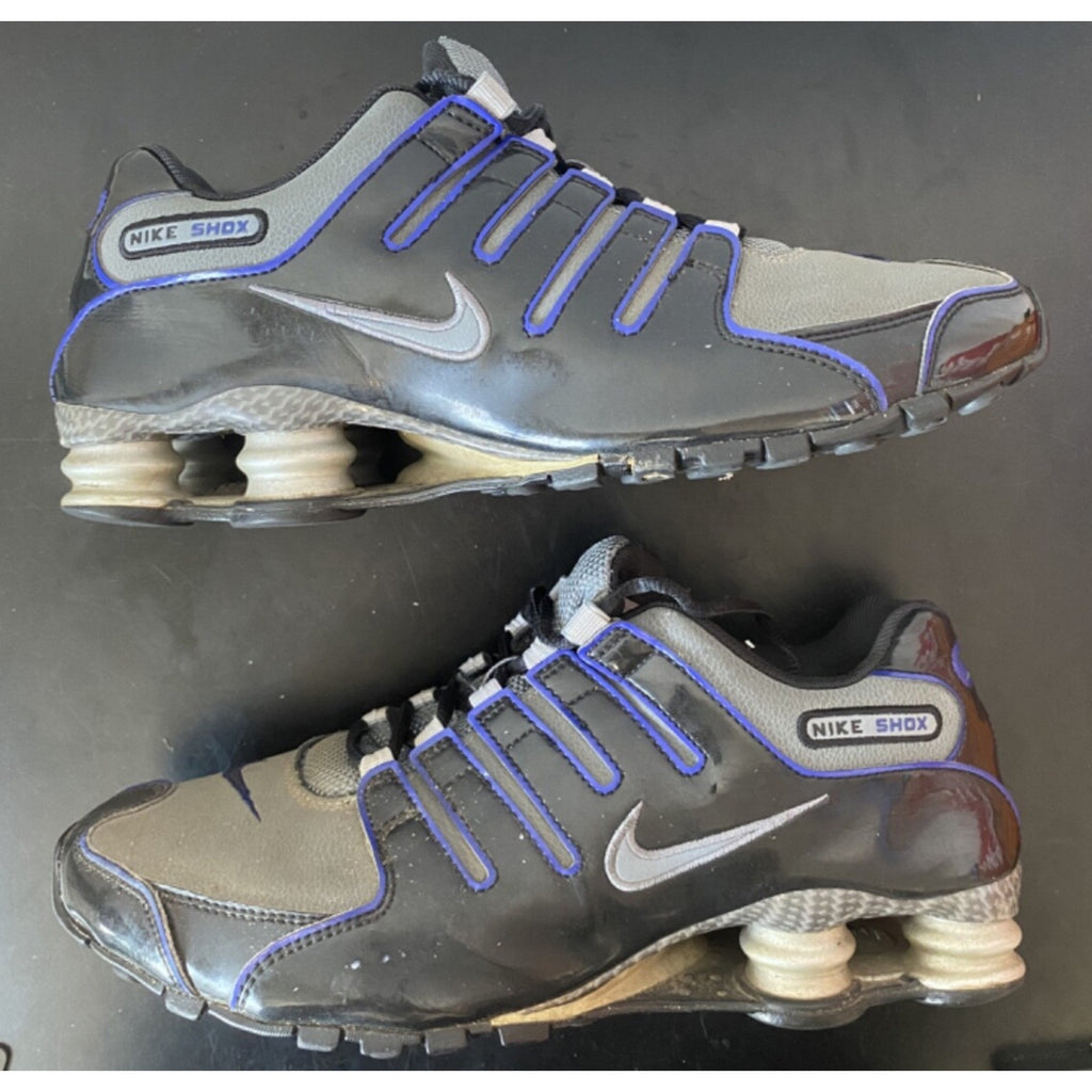 Nike Shox NZ Shoes Mens Size 9 Grey Black Blue Athletic Sneakers 501524-009 VNTG
