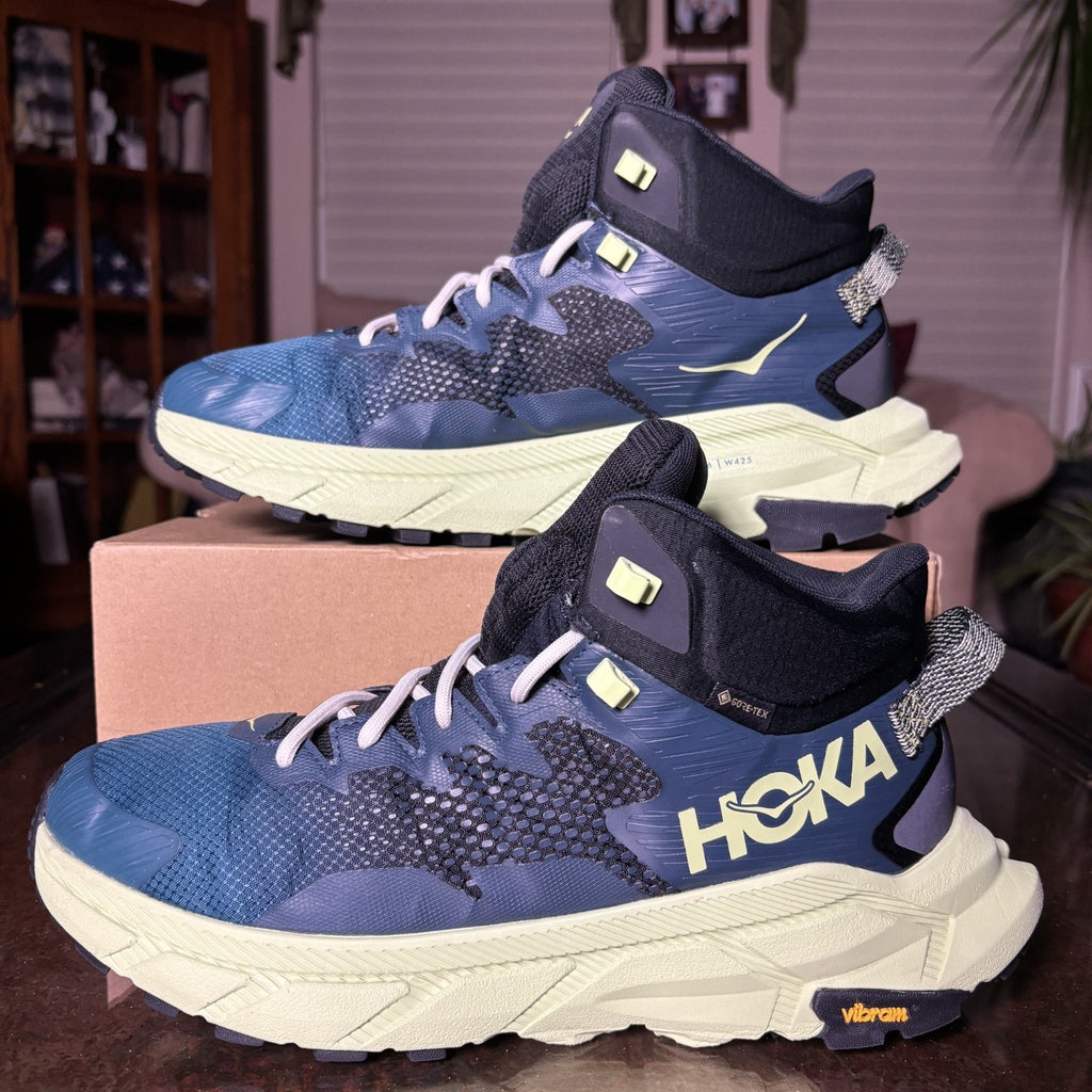 Hoka One One Trail Code GTX Hiking Boots Mens Size 11 Blue Outdoor Running Shoes