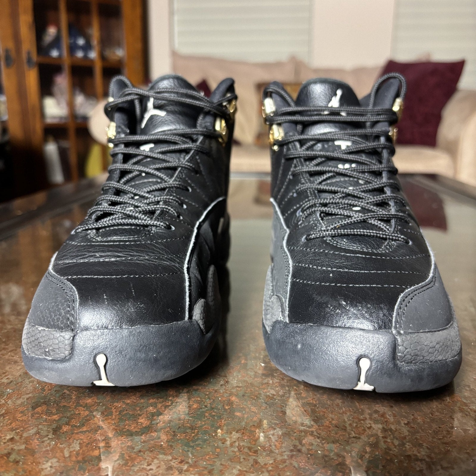 Nike Air Jordan 12 Retro The Master Boys 7Y Black White Casual Lifestyle Sneaker