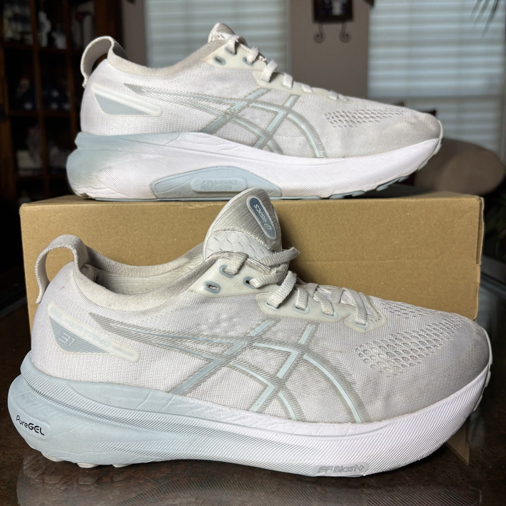 Asics Gel-Kayano 31 Shoes Women's 9.5 White Road Running Athletic Gym Sneakers