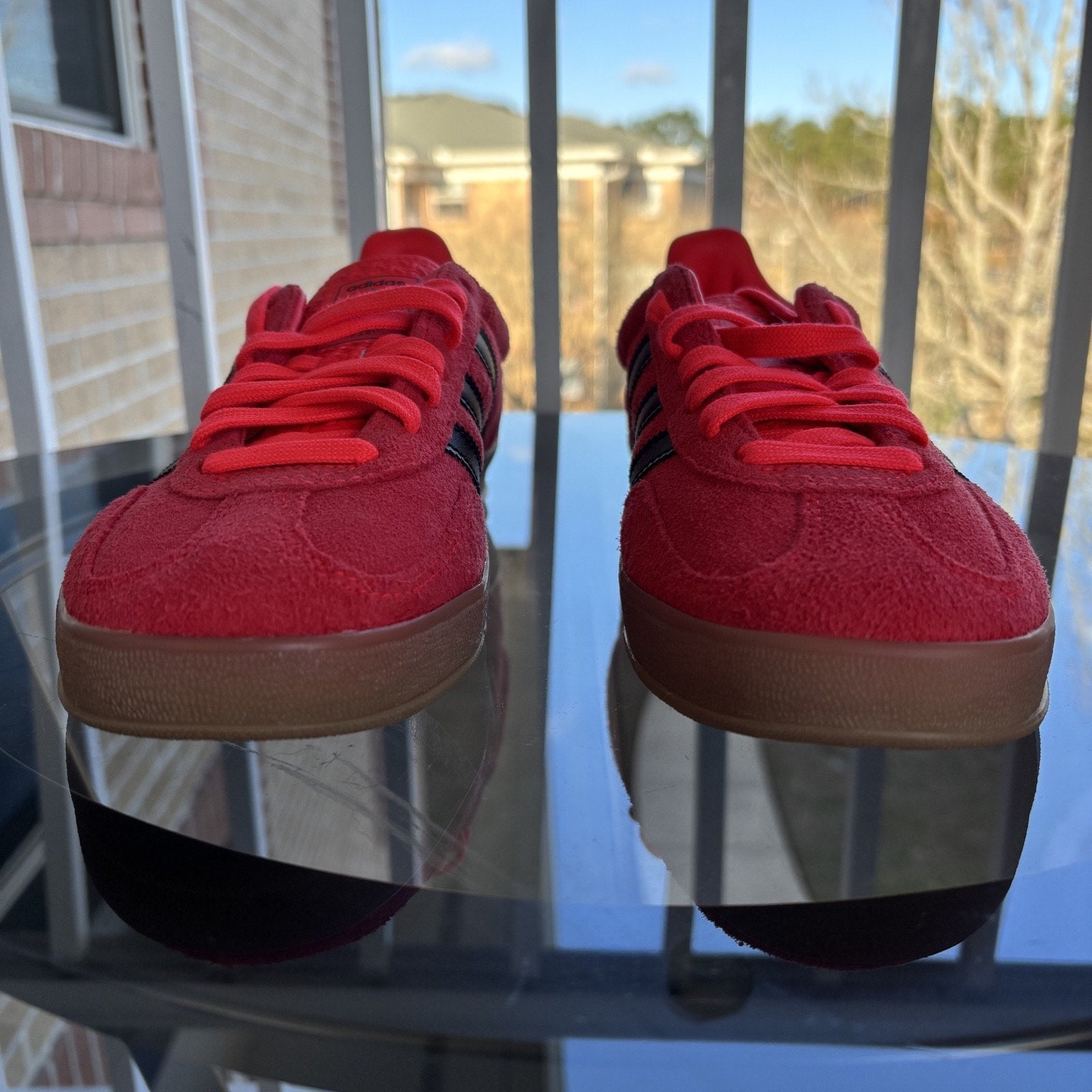 Adidas Originals Gazelle Indoor Shoes Red Black Suede Athletic JR6304 Mens Sizes