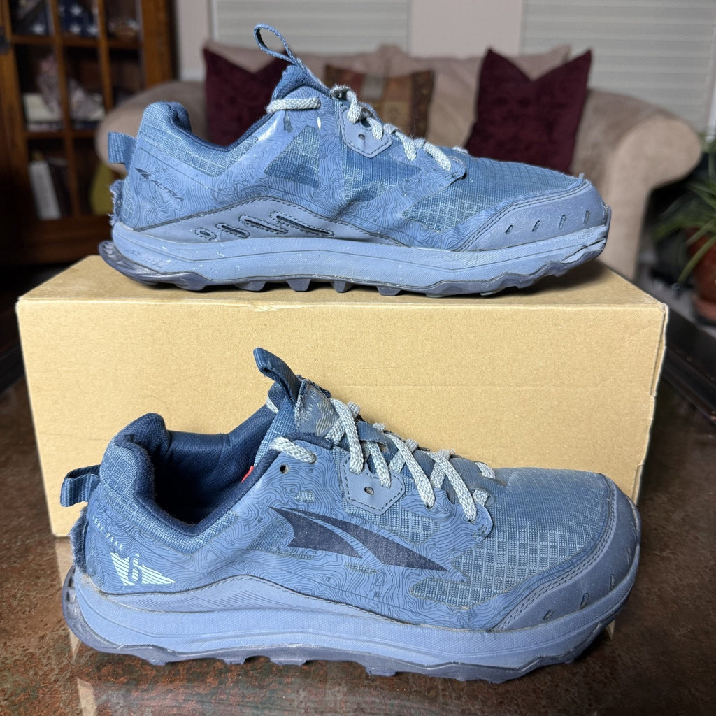 Altra Lone Peak 6 Trail Running Shoes Women's 8 Navy Blue Athletic Gym Zero Drop