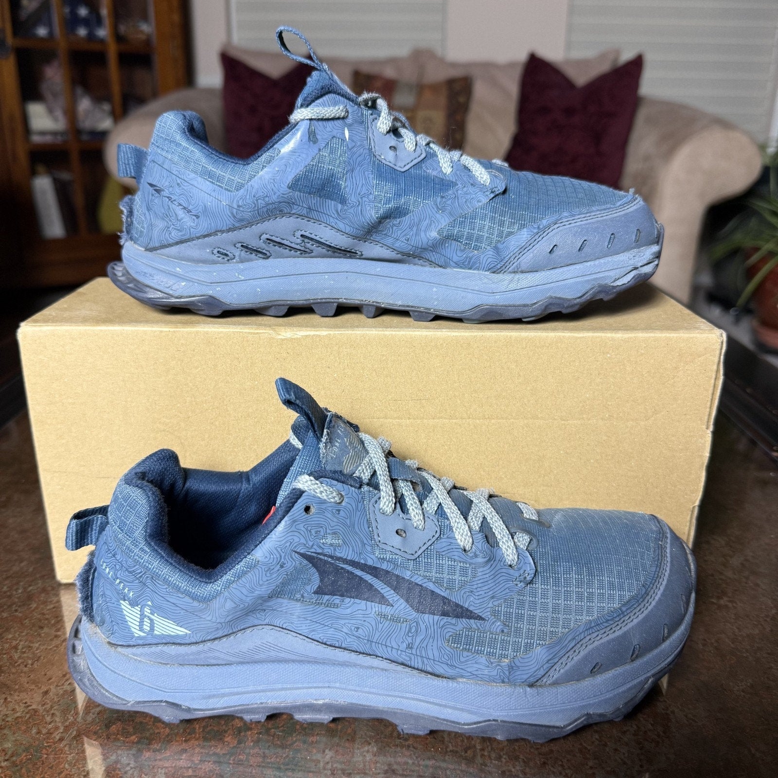 Altra Lone Peak 6 Trail Running Shoes Women's 8 Navy Blue Athletic Gym Zero Drop